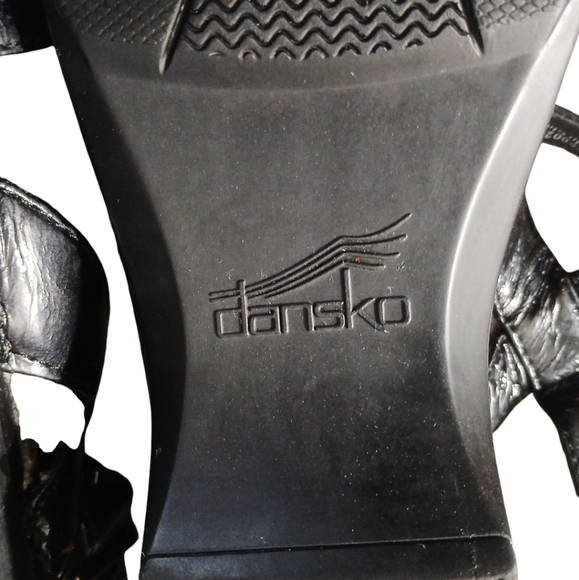 Dansko Surraya Leather Black Platform Ankle Strap Sandals Women's size 10 - Picture 8 of 11